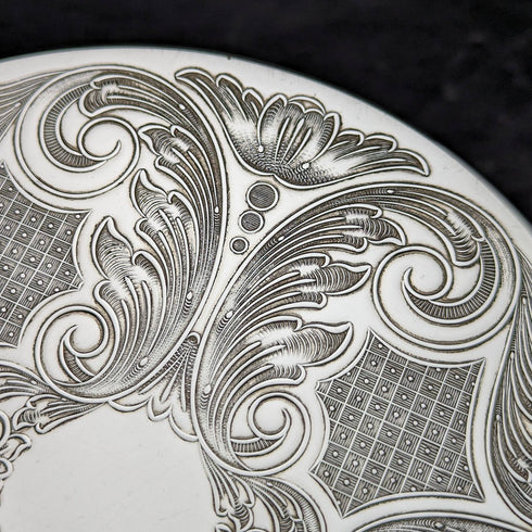 British Vintage Silver Plated Table Mat Set of 4 Paper Boxed